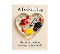 A Pocket Hug for Firefighters, Heart Pocket Hugs with Positive Card Shatterproof Heart Shaped Acrylic Charm Appreciation Thank You Gifts for Women Men Birthday Memorial Gifts