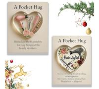 A Pocket Hug for Hairstylists, Mini Hairdresser Tools Heart Pocket Hug Token with Greeting Cards, 2026 Pockets Hugs Cards Gift for Stylists, Salon Owners & Beauty Graduates (Black+Pink)