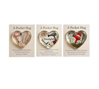 A Pocket Hug for Hairstylists, Mini Hairdresser Tools Heart Pocket Hug Token with Greeting Cards,Mini Handmade DIY Hairdresser Tools Keepsake Gift, Heart-Shaped Card with Inspirational Quote (MIX 3PC)