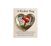 A Pocket Hug for Hairstylists, Mini Hairdresser Tools Heart Pocket Hug Token with Greeting Cards,Mini Handmade DIY Hairdresser Tools Keepsake Gift, Heart-Shaped Card with Inspirational Quote (C)