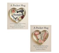 A Pocket Hug for Hairstylists, Mini Hairdresser Tools Heart Pocket Hug Token with Greeting Cards, Thank You Gift for Hairstylists, Salon Owners & Beauty Graduates (2pcs-B)