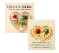 A Pockets Hug For Teacher, 2D Cute Pockets Hug Cards, Little Hearts Acrylic Souvenir For Teacher-student Relationship, Appreciation Greetings For Teacher Men Women Graduation Party Holiday(2 Pack)