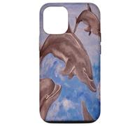 A Pod of Playful Jumping Dolphins Case for iPhone 12/12 Pro