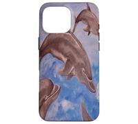 A Pod of Playful Jumping Dolphins Case for iPhone 16 Pro Max