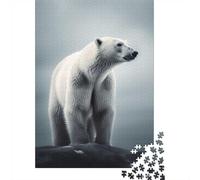 A Polar Bears Solitude Jigsaw Puzzle for Adults, 1000 Pieces, 52x38cm/1000pcs, White Cardboard Pieces, Screen-Free Leisure And Family Time