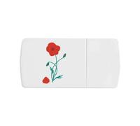 'A Poppy Losing Petals ' Pill Box with Tablet Splitter (PI00034247)