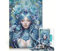 A Portrait of Girl Floral Jigsaw Puzzle 1000 Piece for Teenagers Reason Boost Nice Thick Enjoyable Challenge Birthday Idea (50x75cm)