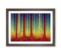 A Positive Abstract Forest H1022 Framed Print for Living Room Bedroom Home Office Décor, Wall Art Picture Ready to Hang, Walnut A2 Frame (64 x 46 cm)