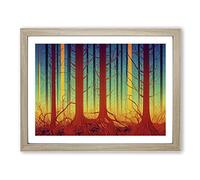 A Positive Abstract Forest H1022 Framed Print for Living Room Bedroom Home Office Décor, Wall Art Picture Ready to Hang, Oak A2 Frame (64 x 46 cm)