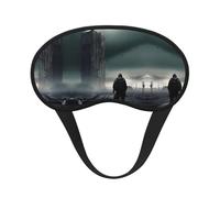a Post-Apocalypse Print Blackout Sleep Mask - Light-Blocking, Comfortable, Ideal for Travel, Camping, Meditation, and Yoga
