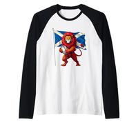 A Powerful Scottish Lion Rampant Raglan Baseball Tee