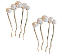 A practical metal simulation pearl hairpin for thick or fine hair. Gentle hold fashion for party decoration