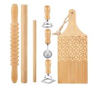 A practical nyoki maker set featuring a wood board and rolling pinwood guunoki board for pasta lovers