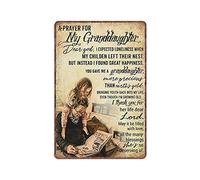 A Prayer for My Granddaughter - Dear God, I Expected Loneliness When- But Instead I Found Great Happiness Tin Signs Vintage Metal Sign Wall Art Kitchen Garden Home Decor, 140mm x 200mm