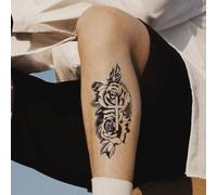 A Prayer Of Roses | Herbal Temporary Tattoos, Roses And Crosses Intertwined, Waterproof And Rub-Resistant, Lasts Two Weeks, Fake Tattoo(2pcs)