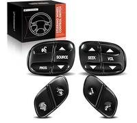 A-Premium 4 Pcs Steering Wheel Radio Volume Control Switch Buttons Compatible with Chevrolet Silverado Tahoe Trailblazer GMC Sierra Yukon Hummer H2 2003-2007