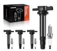 A-Premium 4x Ignition Coils and Iridium Spark Plug Kits Compatible with Nissan Sentra 2000 2001 2002 L4 1.8L Petrol