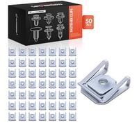 A-Premium 50PCS Silver Zinc Retainer Clip Fasteners Compatible with BMW 325i, 325xi, 328i, 328i xDrive, 328xi, 330i, 330xi, 335d, X5, 535i GT xDrive, 550i GT, X3, X1, X6, 640i, 650i, X7 - For 9mm Hole
