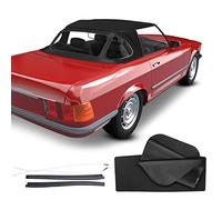 A-Premium Black Convertible Soft Top with Clear Plastic Window Compatible with Mercedes-Benz R107 Series 380SL 1981-1985 450SL 1975-1980 560SL 1986-1989