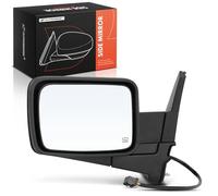 A-Premium Driver Side Power Door Mirror - Compatible with Jeep Commander 2006 2007 2008 2009 2010 - Heated Manual Folding Black Outside Rear View Mirror - Replace# 55396636AD