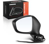 A-Premium Driver Side Power Door Mirror Compatible with Mazda CX-5 2013 2014 2015 - Heated Manual Folding w/Turn Signal White Outside Rear View Mirror - Replace# MA1320176