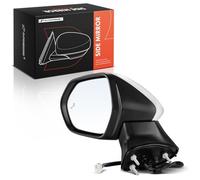 A-Premium Driver Side Power Door Mirror Compatible with Toyota Camry 2018-2024 - Heated Manual Folding w/Turn Signal and Blind Spot Detection Outside Rear View Mirror White (Painted to Match)