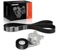 A-Premium Engine Serpentine Belt Drive Kit with Tensioner Compatible with Ford & Lincoln Cars - Explorer 2012-2018, Edge, Taurus, Flex, Police Interceptor Utility, MKZ, MKX, MKS, MKT - 3.5L 3.7L