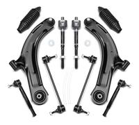 A-Premium Front Suspension Kit for Nissan Cube 2009-2014, Versa 2007-2012 - Includes 2 Lower Control Arms, 2 Stabilizer Bar Links, 4 Tie Rod Ends, and 2 Rack Bellows