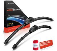 A-Premium Pack of 2 Windscreen Cleaners with Wear Indicator and Towel