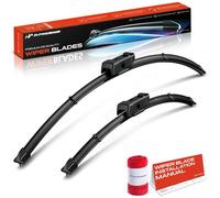 A-Premium Pack of 2 Windscreen Cleaners with Wear Indicator and Towel