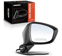 A-Premium Passenger Side Power Door Mirror - Compatible with Mazda CX-5 CX5 2013 2014 2015 - Heated Manual Folding White Outside Rear View Mirror w/Turn Signal