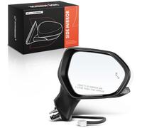 A-Premium Passenger Side Power Door Mirror Compatible with Toyota Camry 2018 2019 2020 2021 2022 - Heated Manual Folding White and Bland Spot Detection Outside Rear View Mirror - Replace# TO1321368