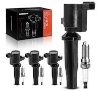 A-Premium Set of 4 Ignition Coil Pack and Iridium Spark Plugs Compatible with Ford Escape, Fusion, C-Max, Transit Connect, SSV Plug-In Hybrid, Police Responder Hybrid & Lincoln MKZ & Mercury Mariner