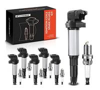 A-Premium Set of 6 Ignition Coil Pack and Iridium Spark Plugs Compatible with BMW 320i 325i 330i, 525i 530i, 760i 760Li, M3 X3 Z3 Z4, 3.0L, 3.2L