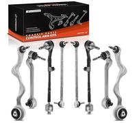 A-Premium Set of 8, Front Lower Forward & Rearward Control Arm, Sway Bar Link, Inner & Outer Tie Rod End Assembly, Compatible with BMW - 2006-2015 - 128i 135i 325i 330i 328i 335i 335d 335is X1