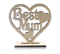 A Present for Mum,BEST MUM Present Mum Mother Gifts from Daughter,Handmade Plaque Presents | Heart Wooden Hanging Plaques-Thank you Hollow Ornament Woodblock Craft Birthday Gifts