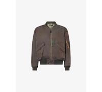 A.Presse Mens A.Presse Patch-Pocket Padded Cotton and Silk-Blend Flight Jacket Purple L
