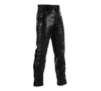 A-Pro Men's motorcycle/motorbike/biker leather trousers, black, 36