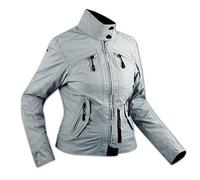 A-Pro Women's textile waterproof CE armour thermal lining jacket motorcycle scooter grey M