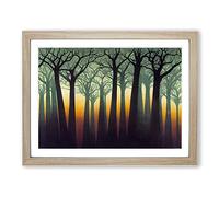 A Progressive Forest Framed Print | A3 Oak Framed Wall Art | Ready to Hang | Modern Landscape Picture | Living Room Bedroom Lounge Office
