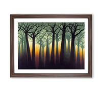 A Progressive Forest Framed Print | A3 Walnut Framed Wall Art | Ready to Hang | Modern Landscape Picture | Living Room Bedroom Lounge Office