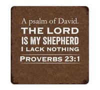 A Psalm of David' The LORD Is My Shepherd Farmhouse Metal Signs Personalized Cabin Wall Art Plaques Wall Decorations Aluminum Tin Signs for Indoor Coffee Bar Home 12x12 Inch