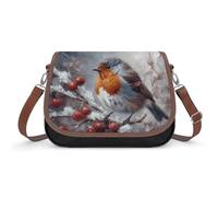 A Psychedelic Cat Crossbody Bags for Women Leather Handbags Travel Purses Shoulder Bags Tote Bag for Daily Use, Bird on Branch, One Size