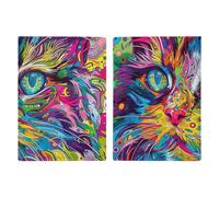 A Psychedelic Cat Passport Holder, ID Card Protector Case Passport Holder with Slot Passports Travel Wallet Document Cover for Women And Men