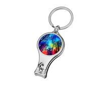 A Psychedelic Forests Night Nail Clippers Sharp Sturdy Fingernail Cutters with Bottle Opener Keychain