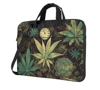 A Puff in Time Weed Laptop Bag 13-15.6Inch, 360° Protective Laptop Sleeve Case Shockproof Messenger Shoulder Bag Waterproof Computer Case Carrying Cover Briefcases for Men Women