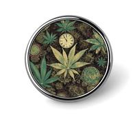 A Puff in Time Weed Marijuana Badge Holder Exquisite Round Badge with Picture Pin DIY Button Badges Personalized Metal Button Pin Fashion Brooch Crafts Gifts Clothes Decorative Pins