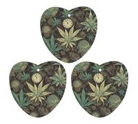 A Puff in Time Weed Marijuana Car Air Freshener Hanging Incense Chips 3 Pack Automotive Scented Hanging Sheets Love form for Car Home Auto Interior Decor