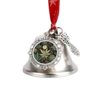 A Puff in Time Weed Marijuana Christmas Bell Christmas Tree Decoration Wing Bell Personalization Sleigh Bells Ornaments Jingling Bells for Holiday Party Decoration
