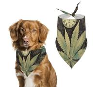 A Puff in Time Weed Marijuana Dog Bandanas for Feeding Grooming, Triangle Pet Bibs for Cats & Dogs Washable Fashion Pets Scarf for Party Travel 27.6 X 11.8 Inch